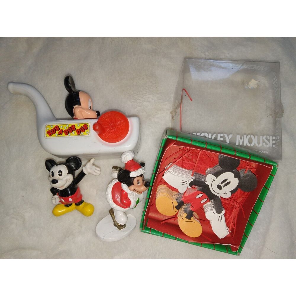 Lot vintage Mickey Mouse Rub-a-Dub Pipe Walt Disney China Mickey‎ Paper Ordament